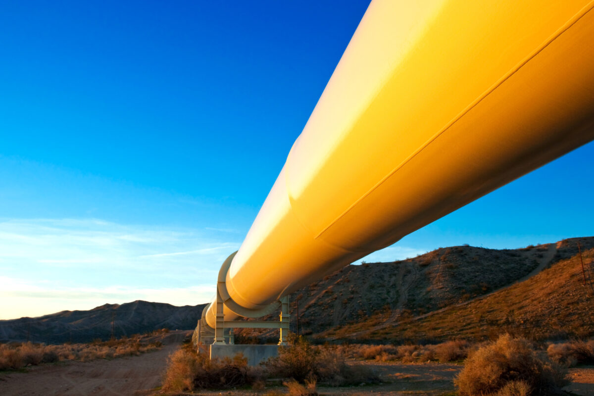 Close up picture of huge yellow pipe